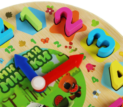 БУРАТИНО MMM-43 Игрушка деревянная МИМИМИШКИ ВКЛАДЫШИ ЧАСИКИ от магазина ДЕТКИ