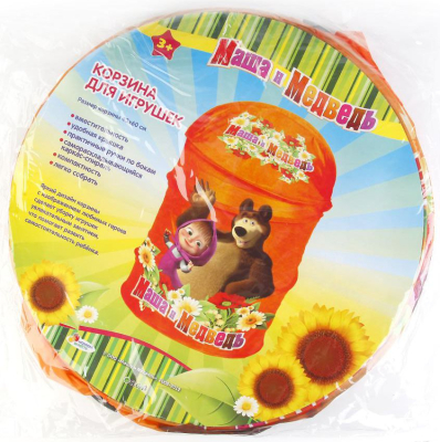 ИГРАЕМ ВМЕСТЕ XDP-1792-R Корзина для игрушек МАША И МЕДВЕДЬ 43х60 см от магазина ДЕТКИ