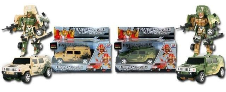 GOOD TOYS 899K-2 Автомобиль-трансформер HUMMER со звуком и светом 2 цвета в коробке от магазина ДЕТКИ