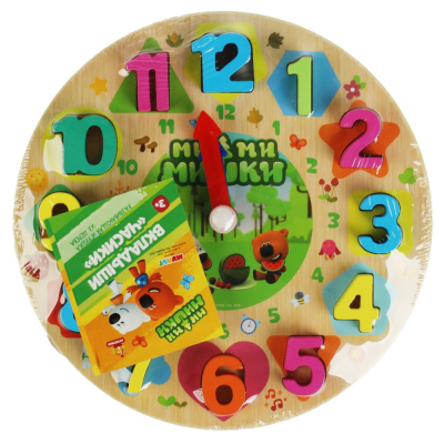 БУРАТИНО MMM-43 Игрушка деревянная МИМИМИШКИ ВКЛАДЫШИ ЧАСИКИ от магазина ДЕТКИ