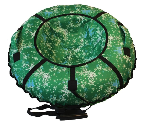 Тюбинг принтованный 850 мм (Цвет Зелёный со снежинками)