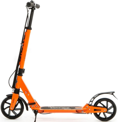 Самокат складной YOKER колёса 200 мм задний ручной тормоз, 2 амортизатора (Артикул: SKL-03G-OR, Цвет: Оранжевый)