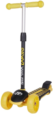Самокат детский кикборд LAMBO 2021 колёса светящиеся 120 мм/ 97 мм (Артикул: 489045, Цвет: Жёлтый)