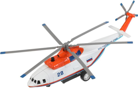 ТЕХНОПАРК COPTER-20SLRES-WH Вертолёт металлический инерционный МЧС 20 см со светом и звуком от магазина ДЕТКИ
