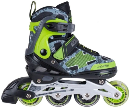 Коньки роликовые раздвижные AZART 2021 (Артикул: 087563_GN, Цвет: Зелёный, Размер: L (38-41))