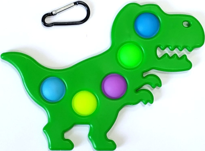 DK TOYS SO-21 Тактильная сенсорная игрушка антистресс POP IT ВЕЧНАЯ ПУПЫРКА В ПЛАСТИКОВОЙ ОСНОВЕ ДИНОЗАВР от магазина ДЕТКИ