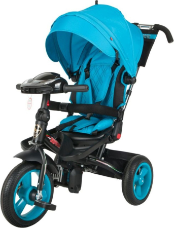 Велосипед детский трёхколёсный SUPER FORMULA 3 12"/10" надувные колёса с ручкой (Артикул: SFA3B, Цвет: Синий)